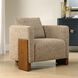 Halligan Amber and Gray and Cream with Walnut Accent Chair