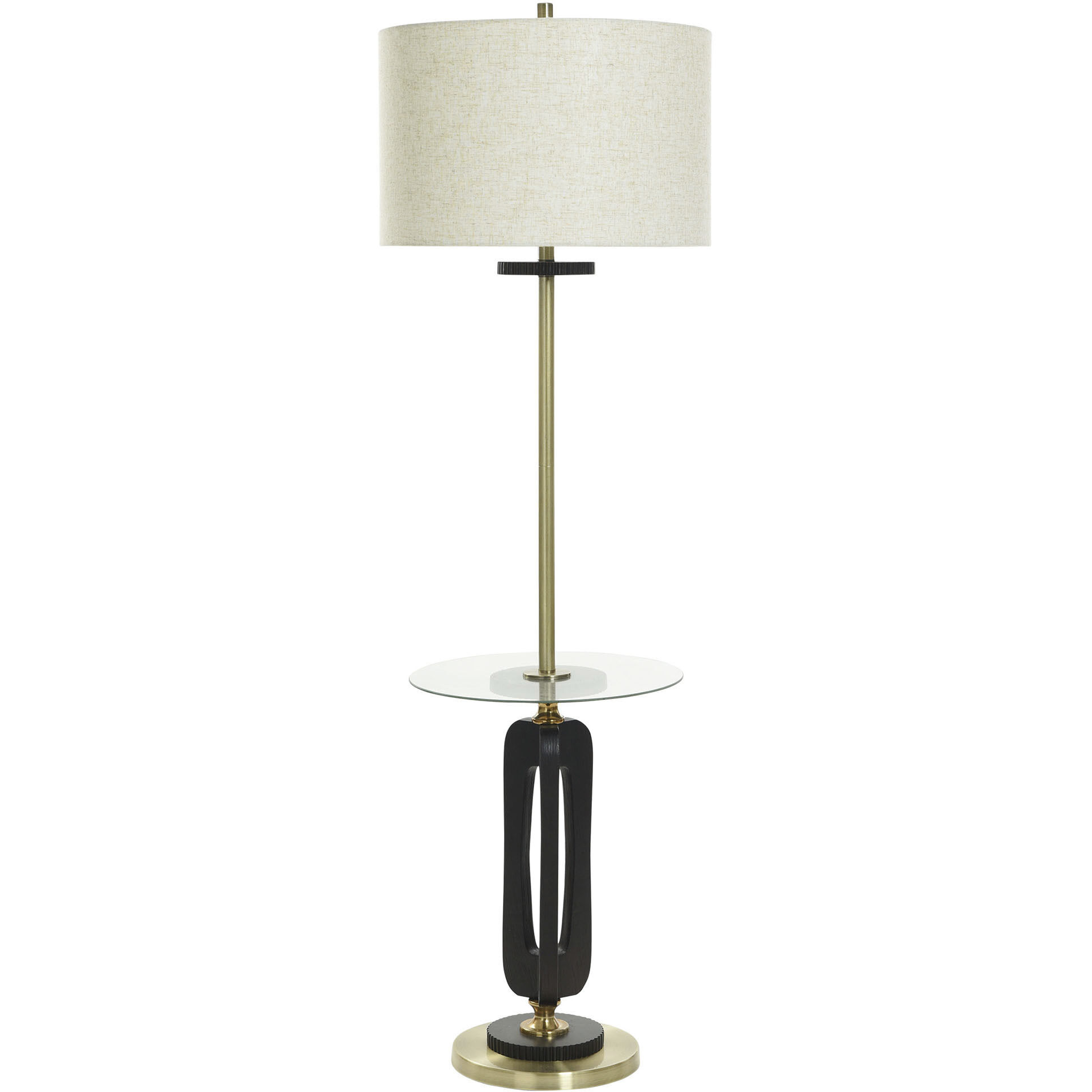 Cameron 62 inch 100.00 watt Optical Black and Clear and Gold Floor Lamp Portable Light