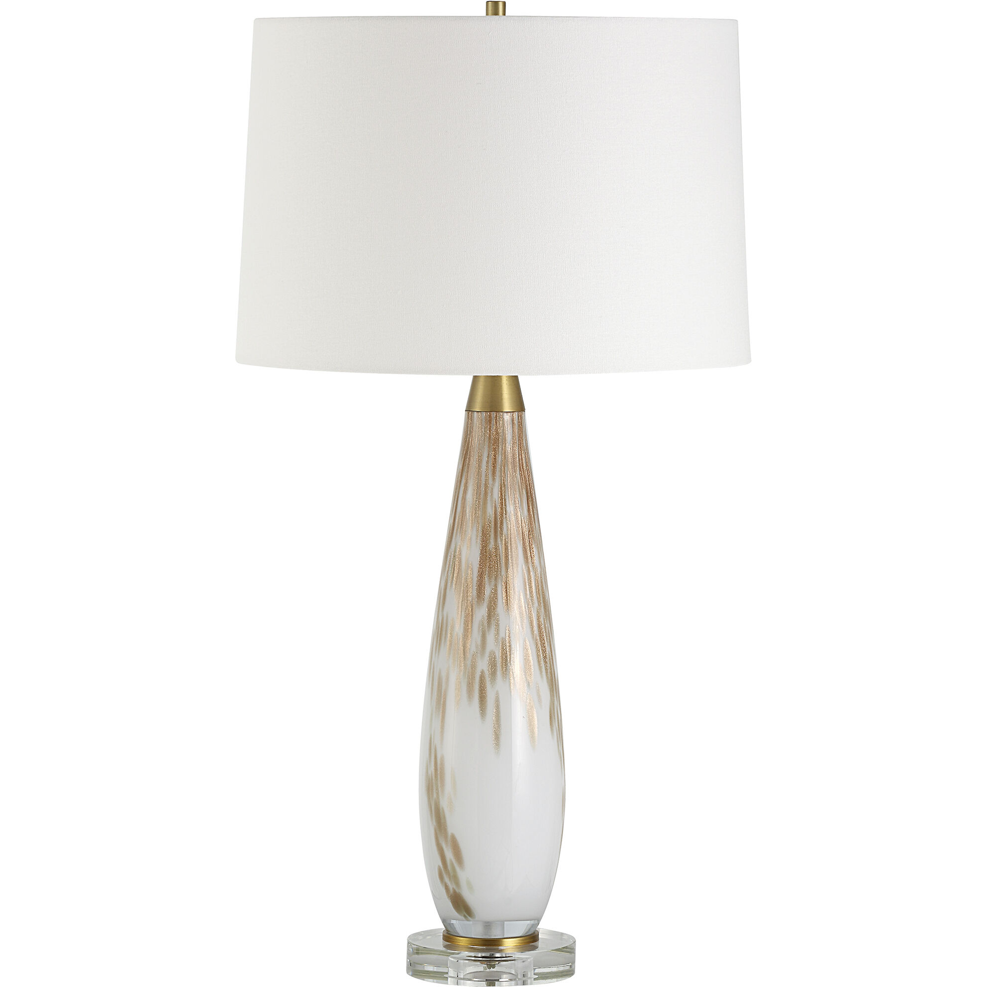 Lyra 28.5 inch 150.00 watt White with Metallic Gold Details Table Lamp Portable Light
