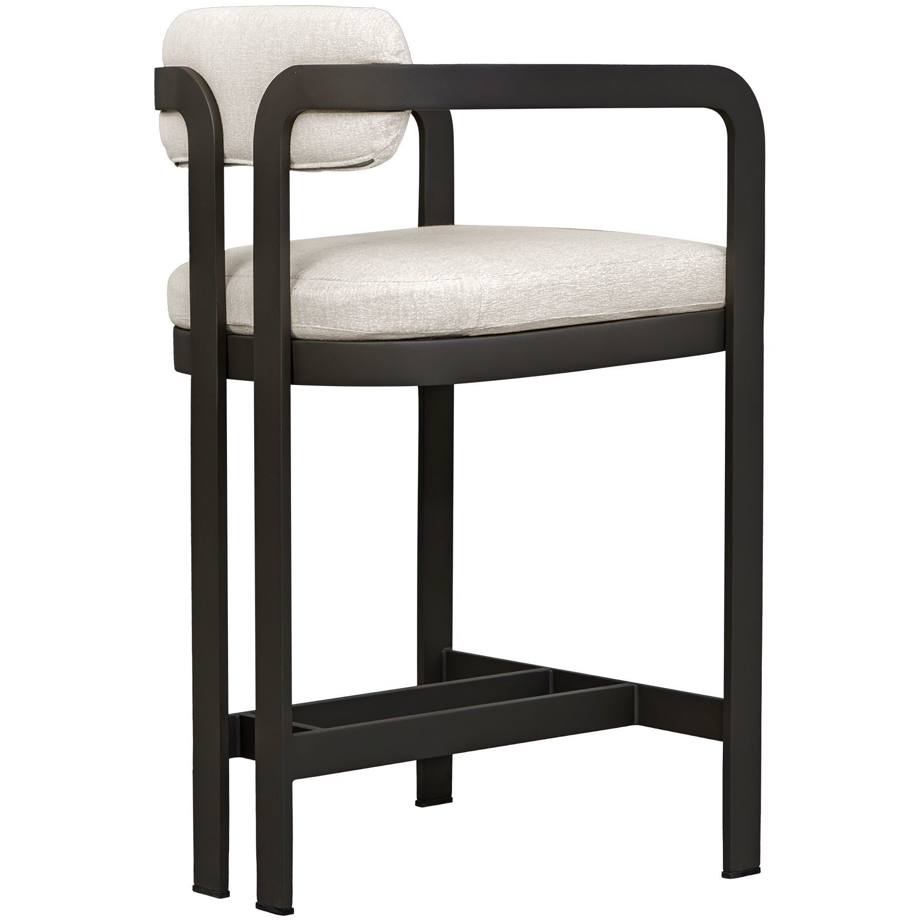 Kalmar 36.2 inch Java Black and Warm White Outdoor Counter Stool