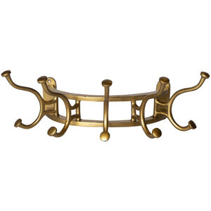 Starling 8 inch Antique Brass Wall Mounted Coat Rack