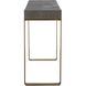 Kea 60 inch Dark Walnut Stain and Brushed Brass Console Table