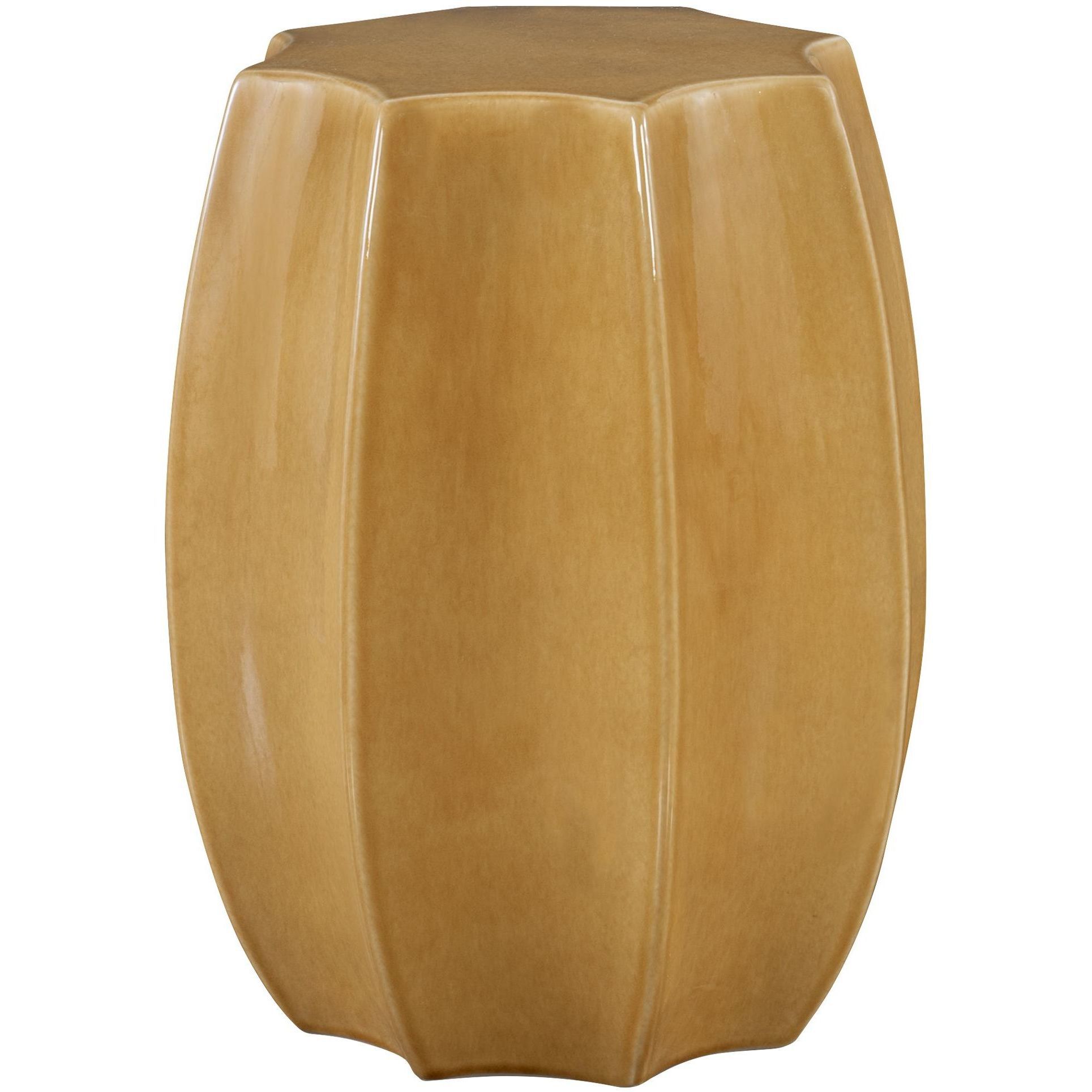 Sunrise Garden 17 inch Amber Gloss Glaze Garden Stool