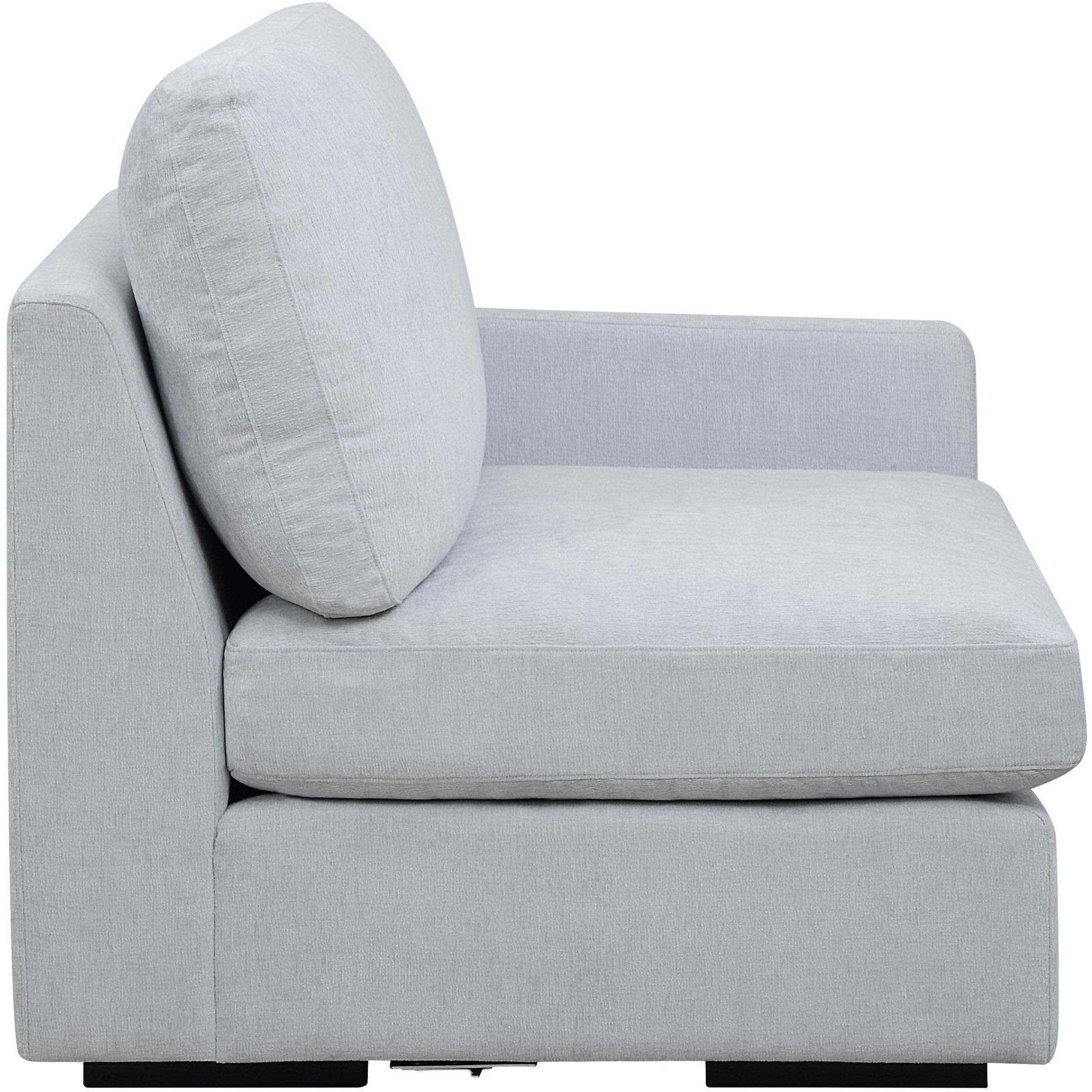 Refuge Light Cloud Blue Polyester Sofa, Right Arm Facing