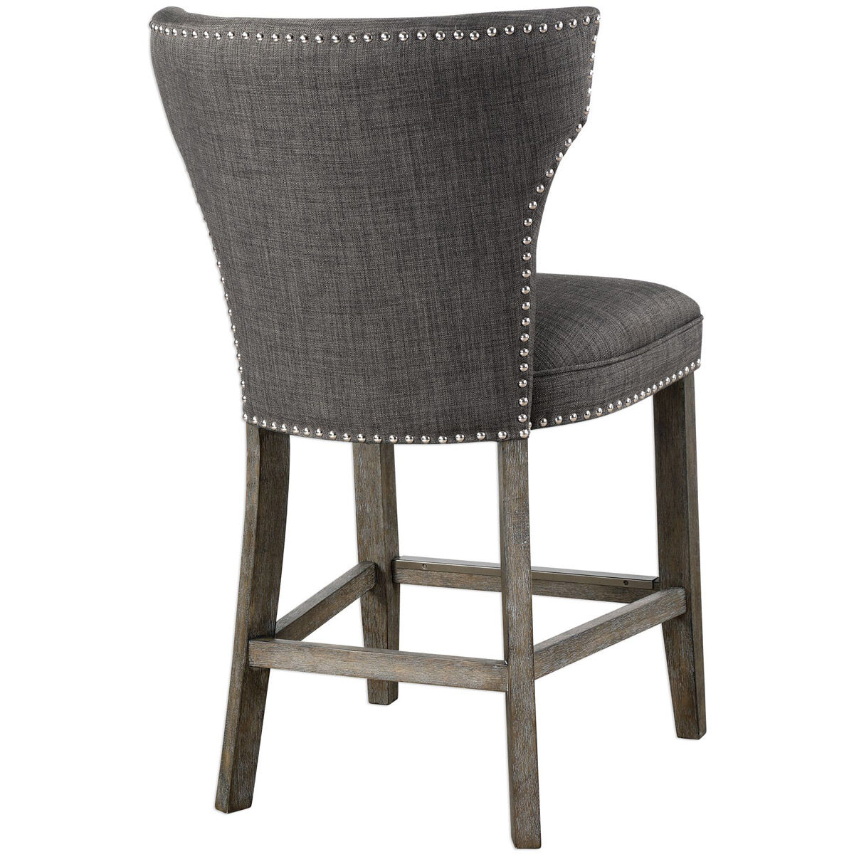 Arnaud 40 inch Warm Charcoal Gray with Honey Stained Gray Wash Counter Stool
