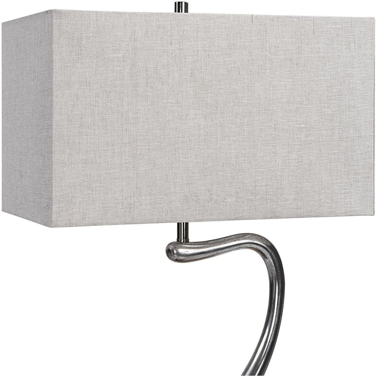 Ezden 26 inch 150.00 watt Tarnished Silver and Black Marble Table Lamp Portable Light