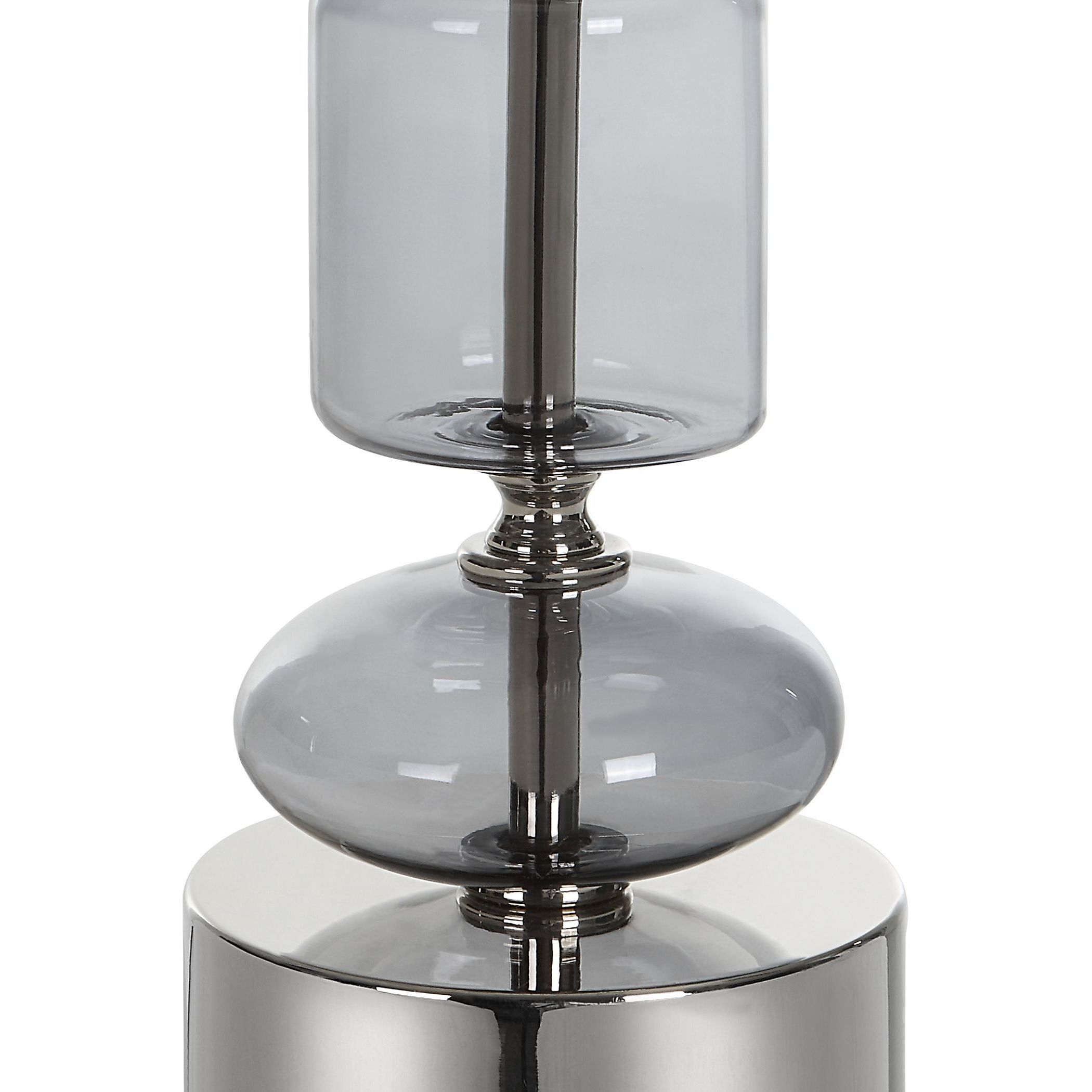Stratus 36 inch 150.00 watt Gray Glass and Polished Nickel Buffet Lamp Portable Light