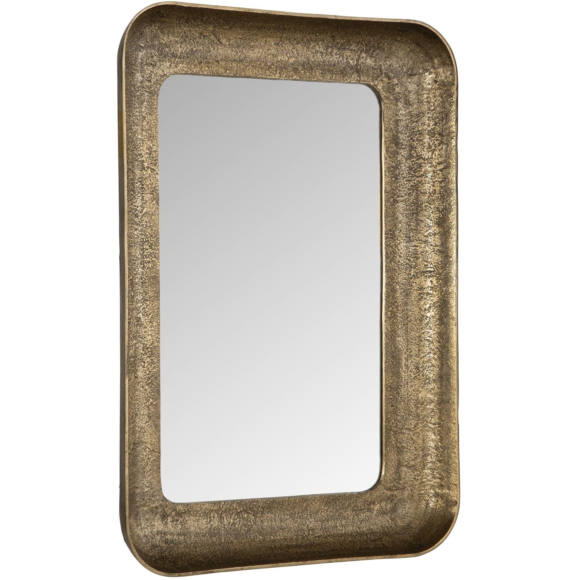 Alvaro 42.5 X 29.5 inch Plated Antique Brass Mirror