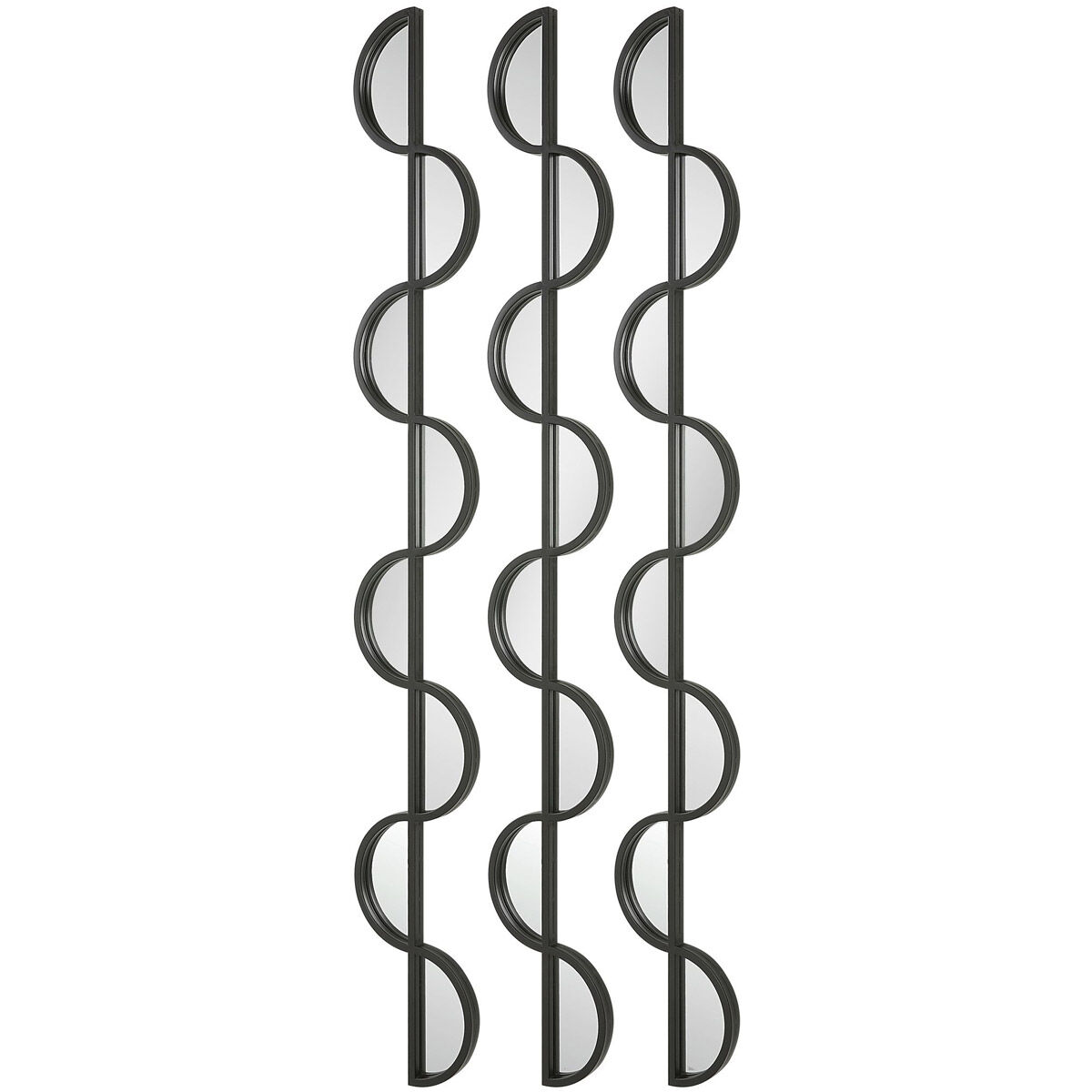 Wisp Matte Black Wall Decor, Set of 3