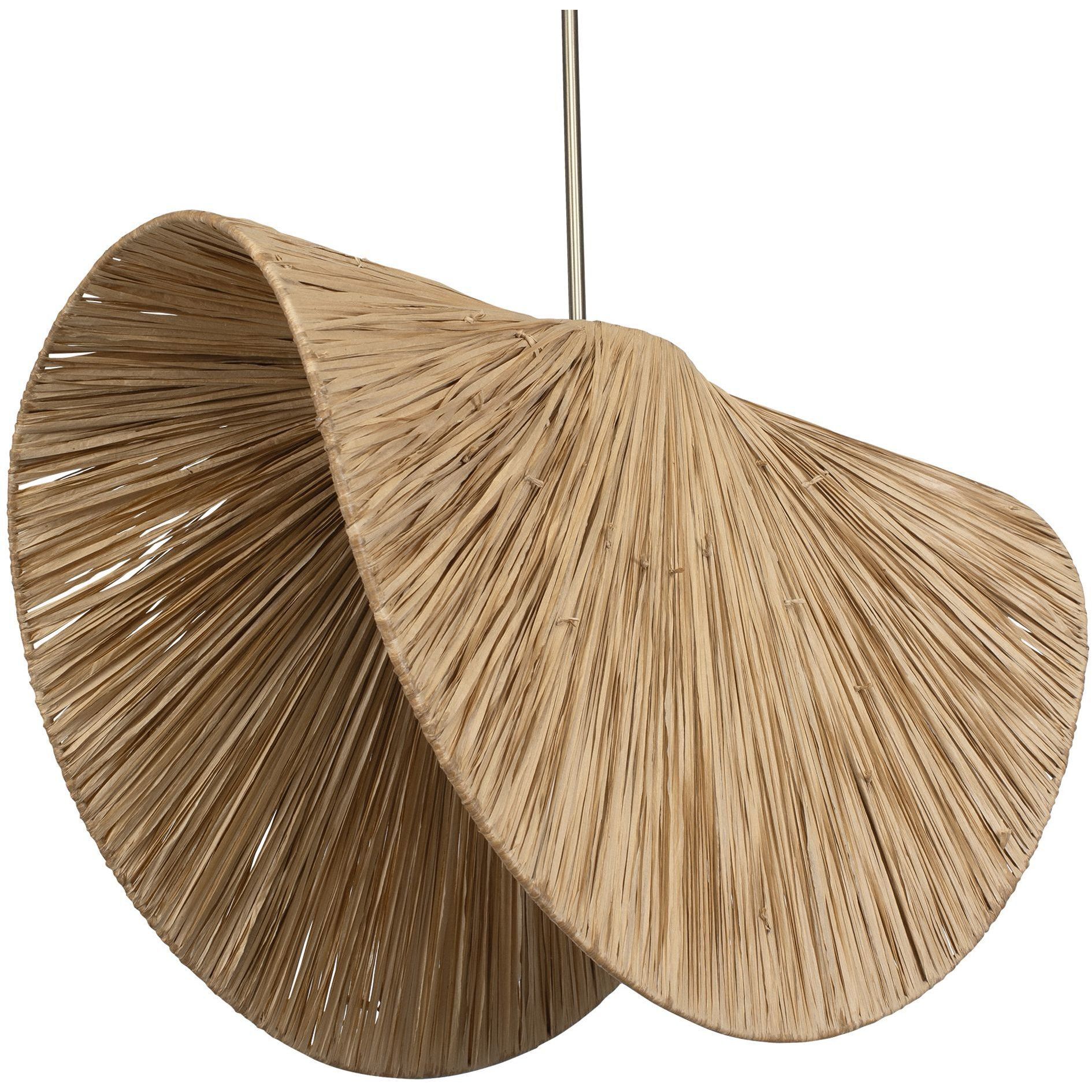 Bend 1 Light 28.75 inch Antique Brass and Natural Raffia Pendant Ceiling Light