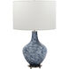 Cove 25 inch 150.00 watt Cobalt Blue and White with Brushed Nickel Table Lamp Portable Light