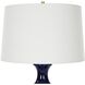 Coil 28.75 inch 150 watt Cobalt Gloss Glaze and Antique Brass Table Lamp Portable Light