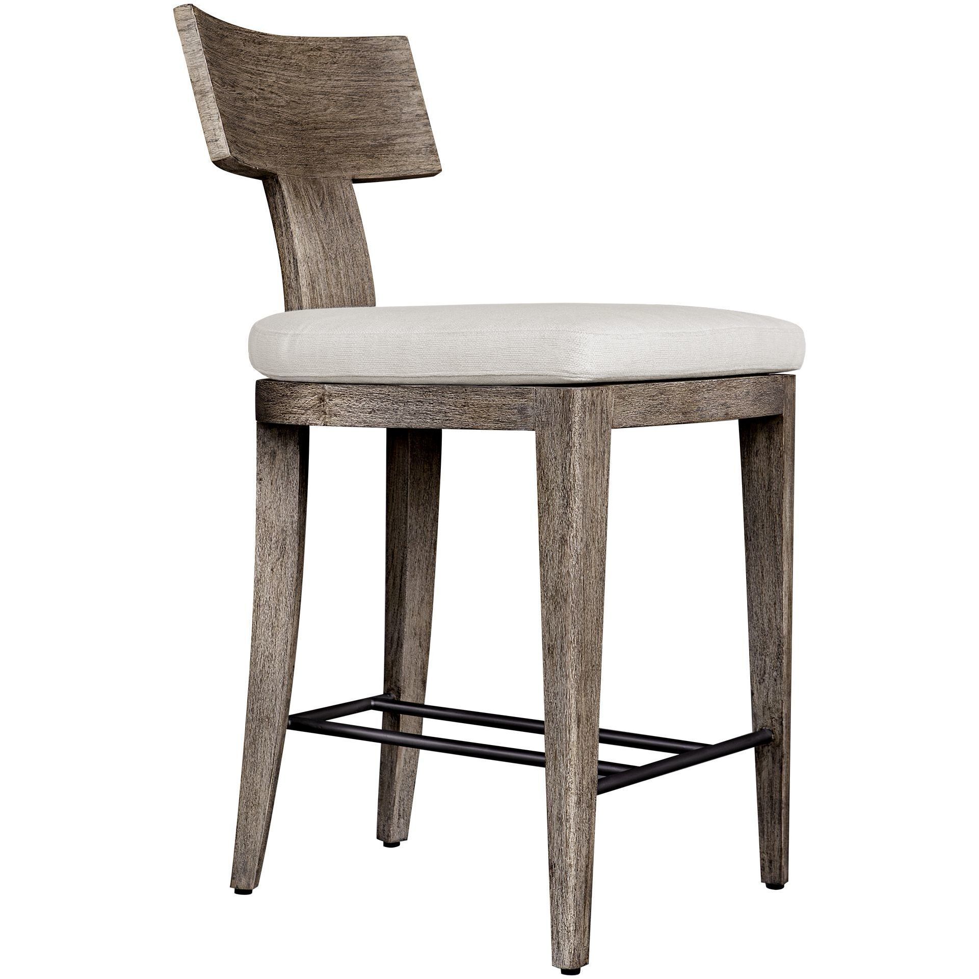 Cellini 39.5 inch Weathered Gray and Oyster White Outdoor Counter Stool