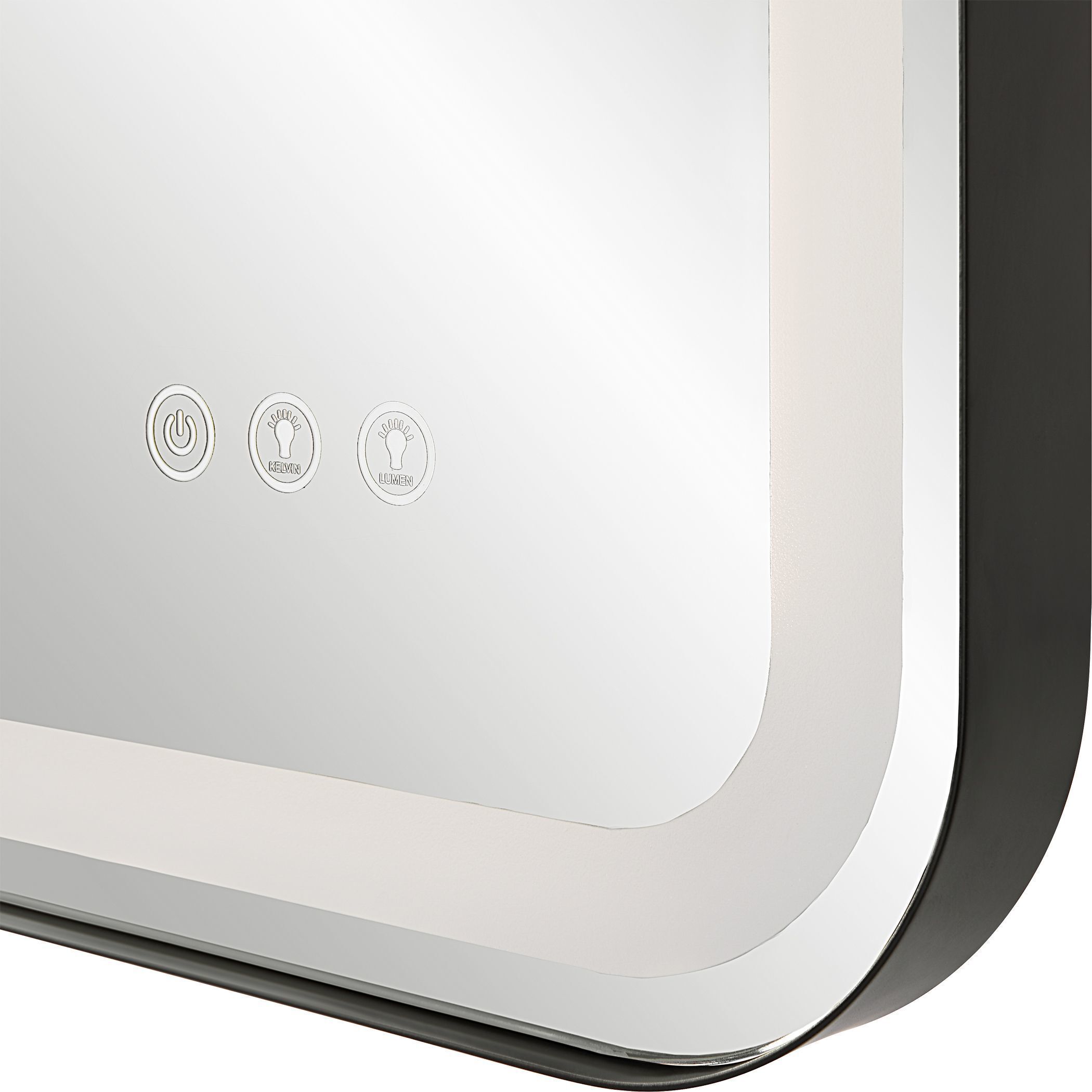 Crofton 40 X 30 inch Satin Black LED Lighted Mirror