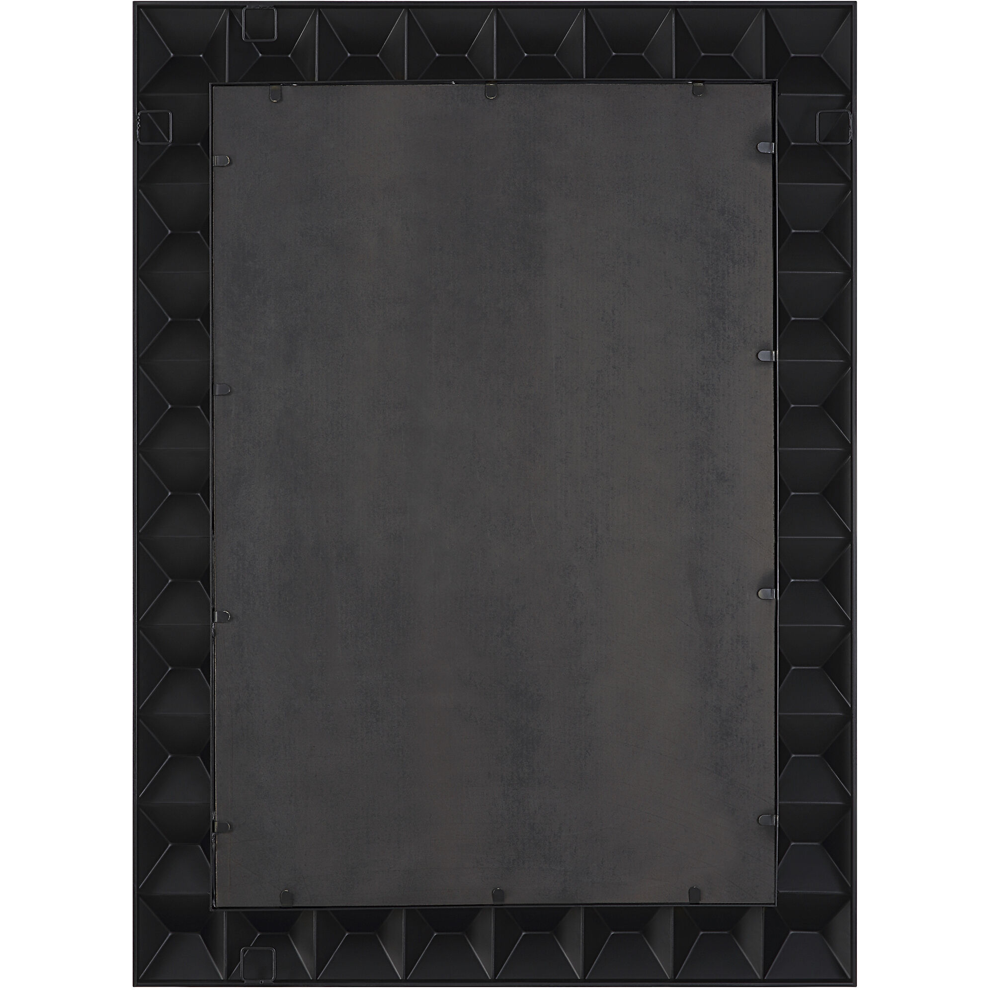 Studded 43.25 X 31.75 inch Matte Black Mirror