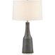 Slovis 28.25 inch 150 watt Dark Charcoal Gray and Antique Brass Table Lamp Portable Light
