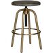 Revolve 24 inch Brushed Brass and Dark Walnut Counter Stool