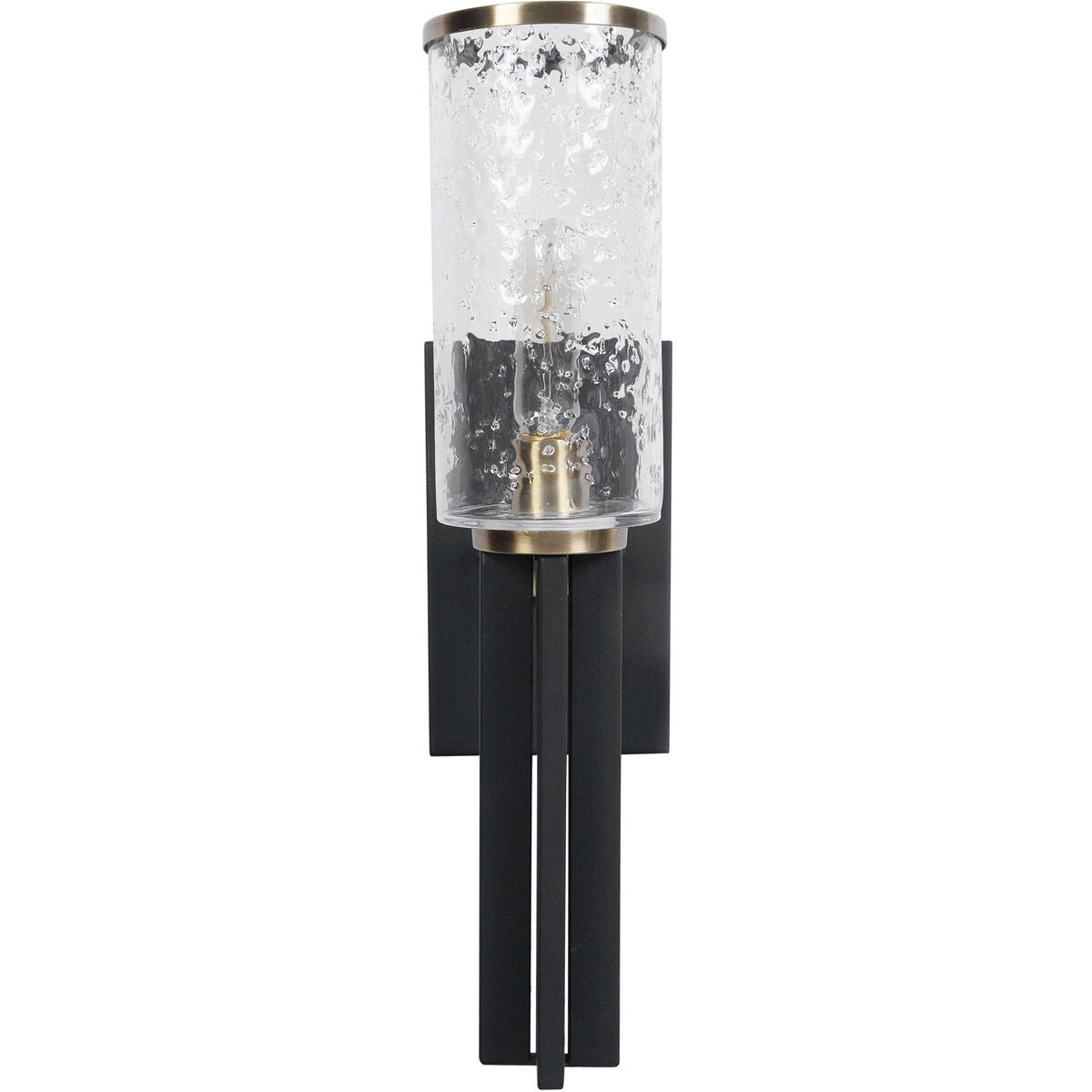 Jarsdel 1 Light 5 inch Black and Antique Brass Sconce Wall Light