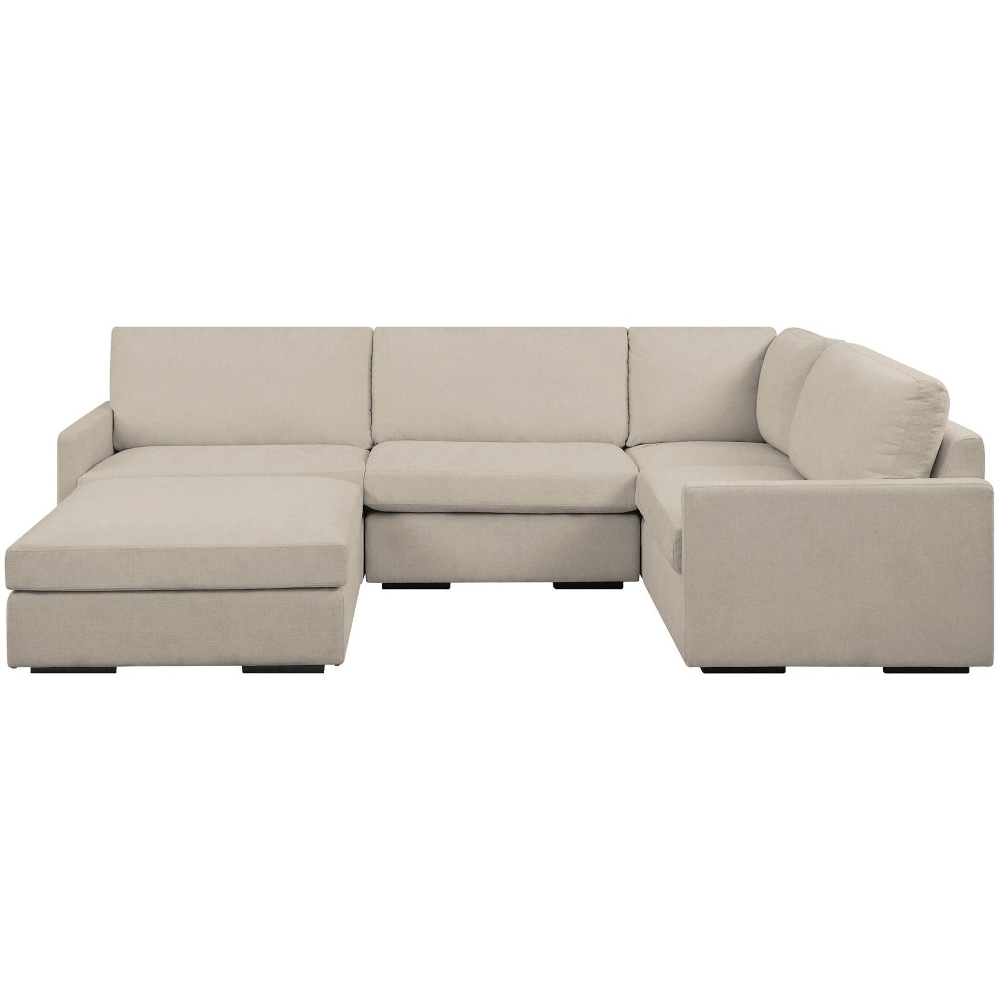 Refuge Light Sand Polyester Sofa, Right Arm Facing
