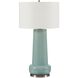 Claudin 37.75 inch 150 watt Glossy Aqua Blue Glaze and Antique Brass Table Lamp Portable Light