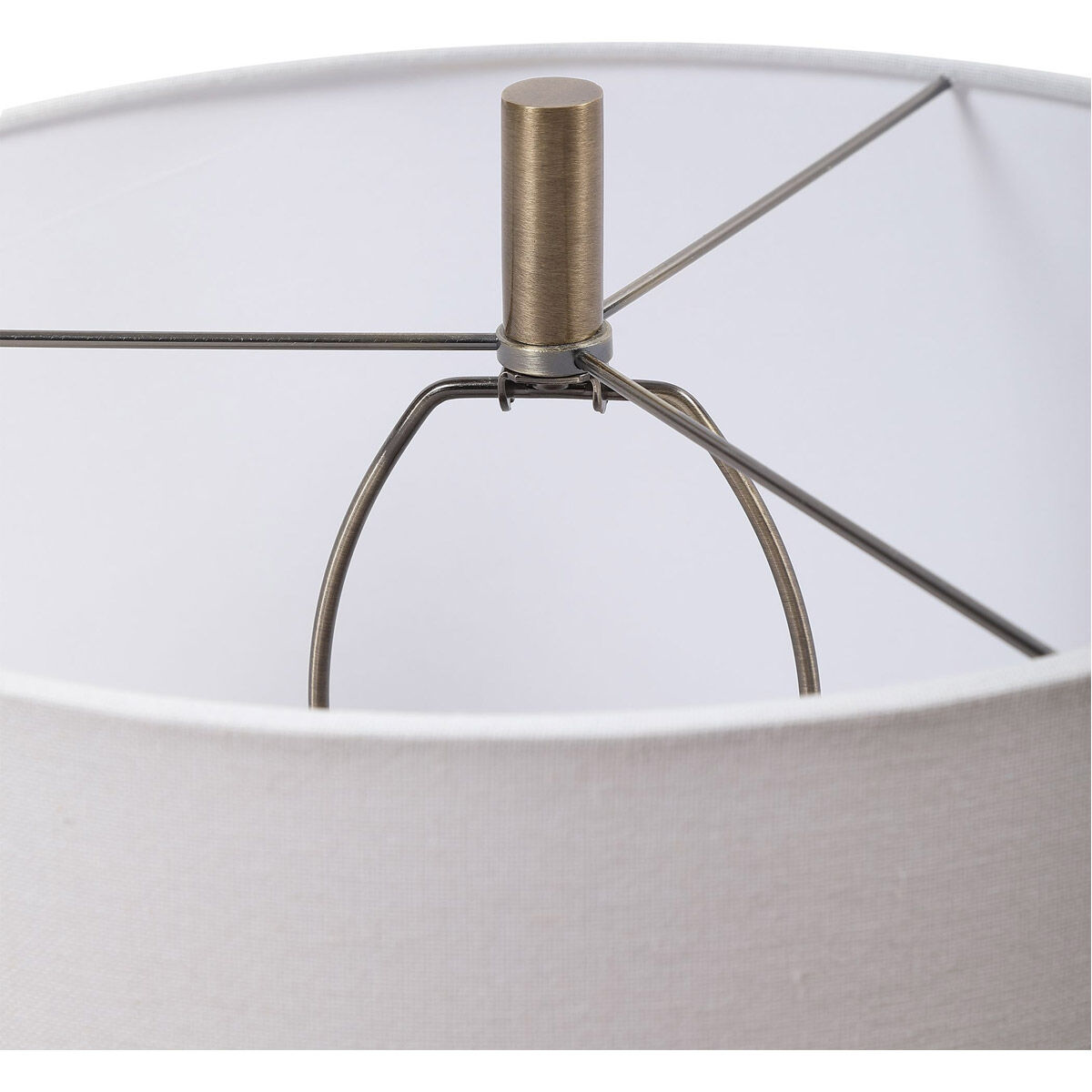 Anmer 35 inch 150.00 watt Clear Glass and Antiqued Brass Table Lamp Portable Light