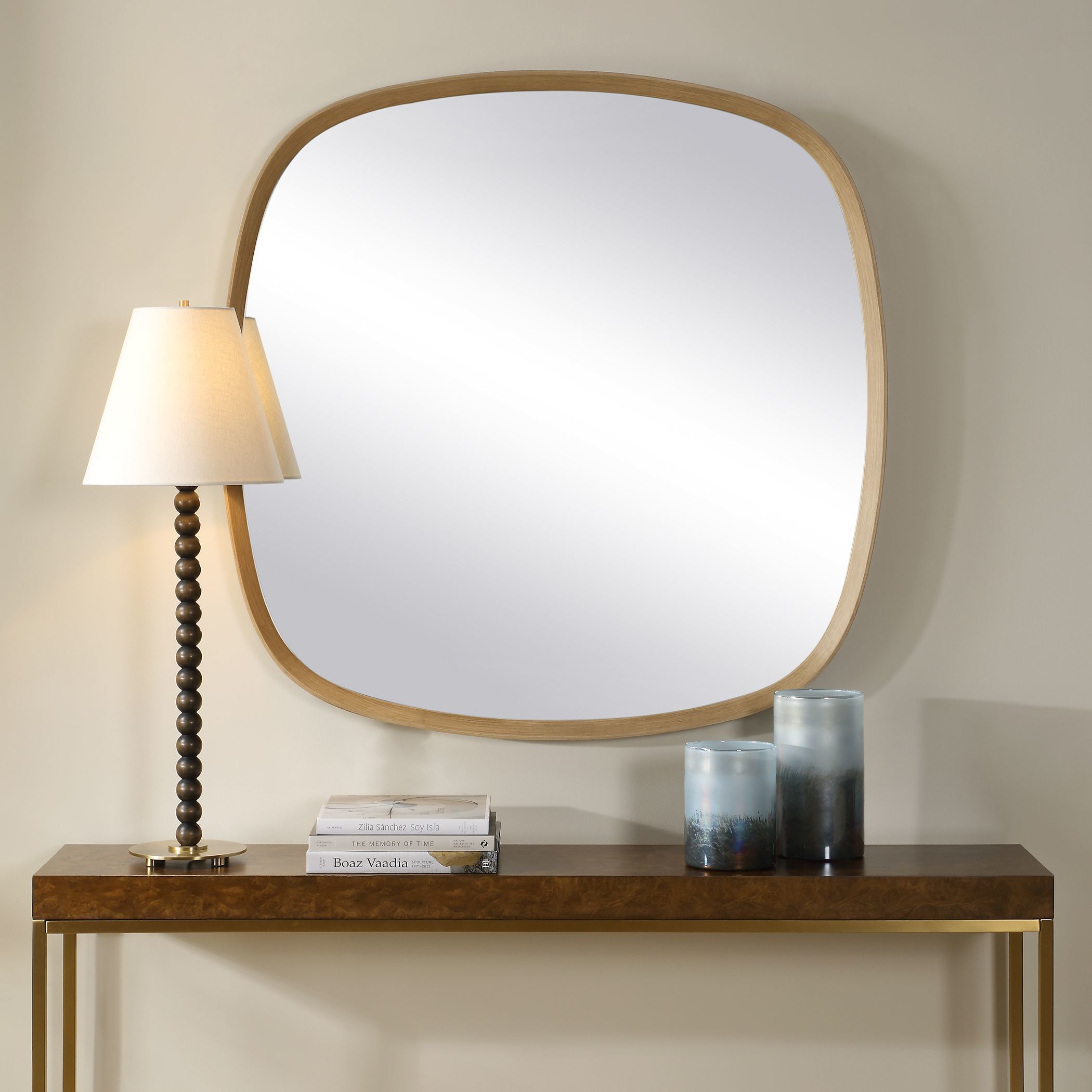 Novell 41.88 X 41.88 inch Wood Effect and Natural Mirror