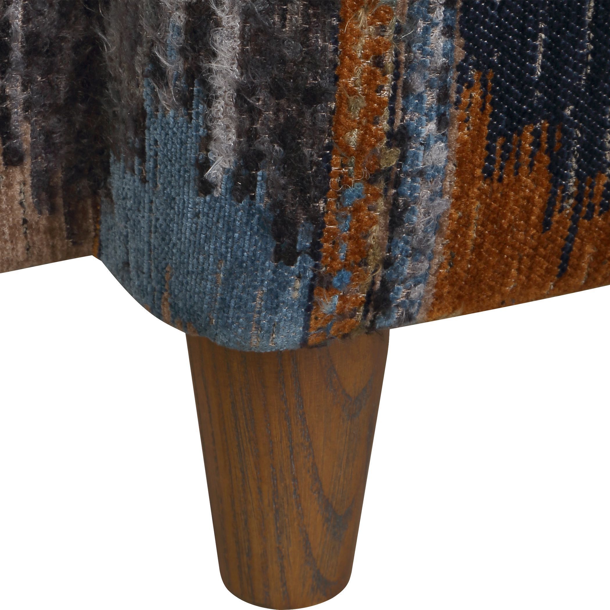 Lainey Sapphire and Rust and Spa Blue with Walnut Armchair
