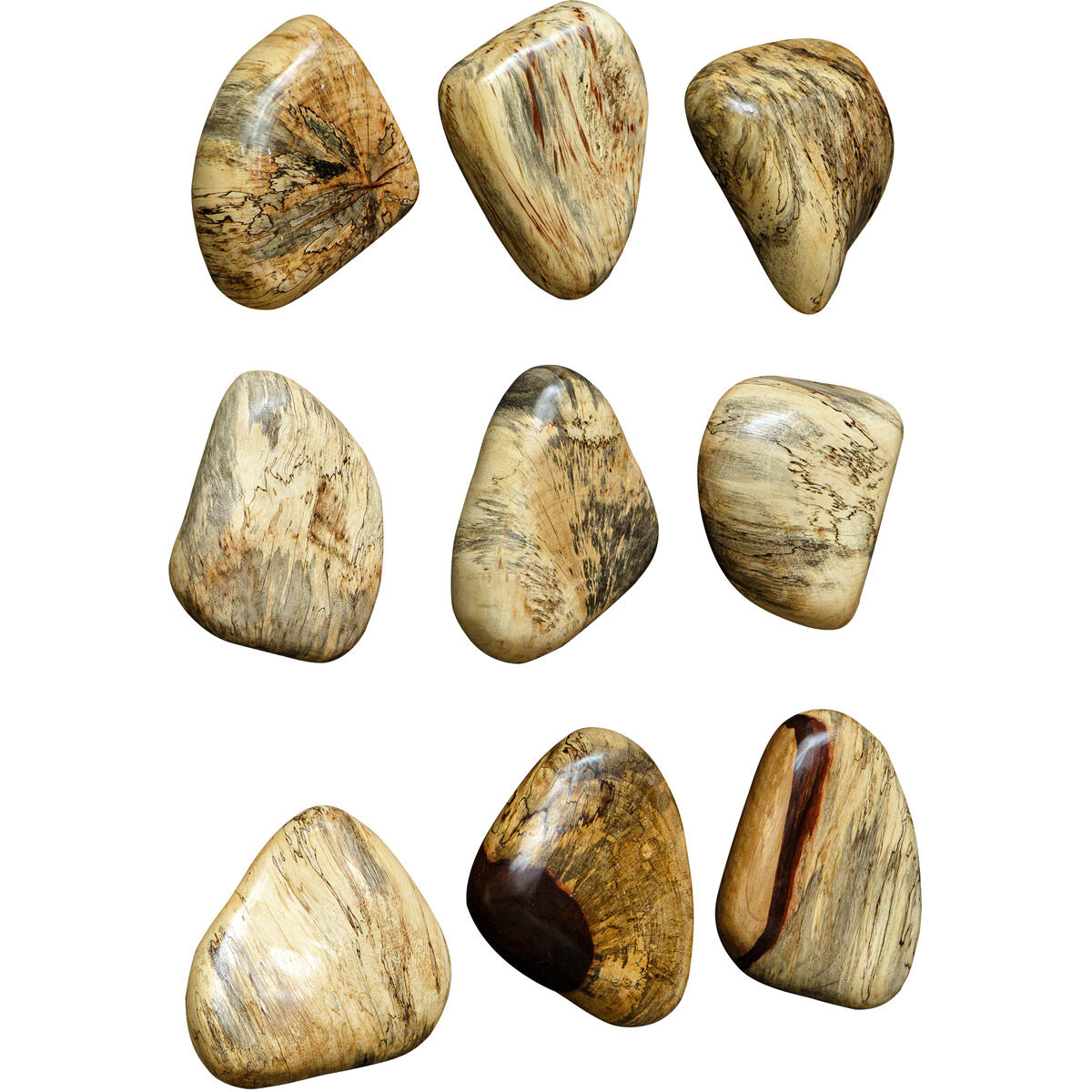 Pebbles Natural Blonde Wood Wall Decor, Set of 9
