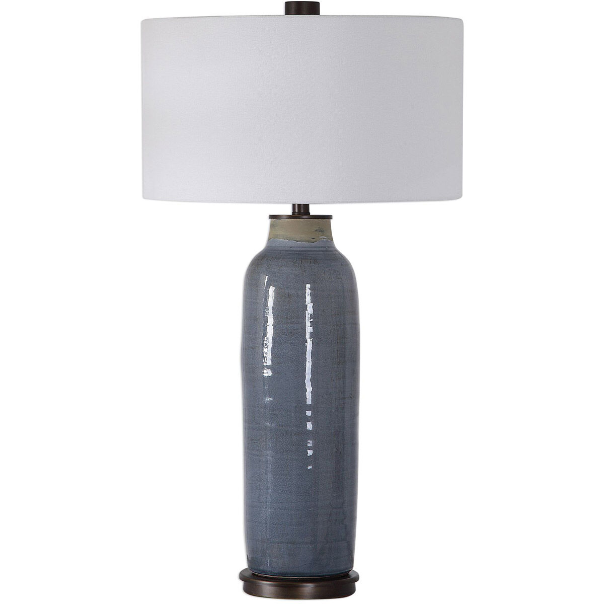 Vicente 34 inch 150 watt Slate Blue Glaze with Oil Rubbed Bronze Accents Table Lamp Portable Light