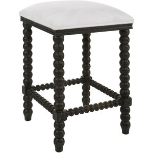 Pryce 26 inch Black Ceruse Stain and White Fabric Counter Stool