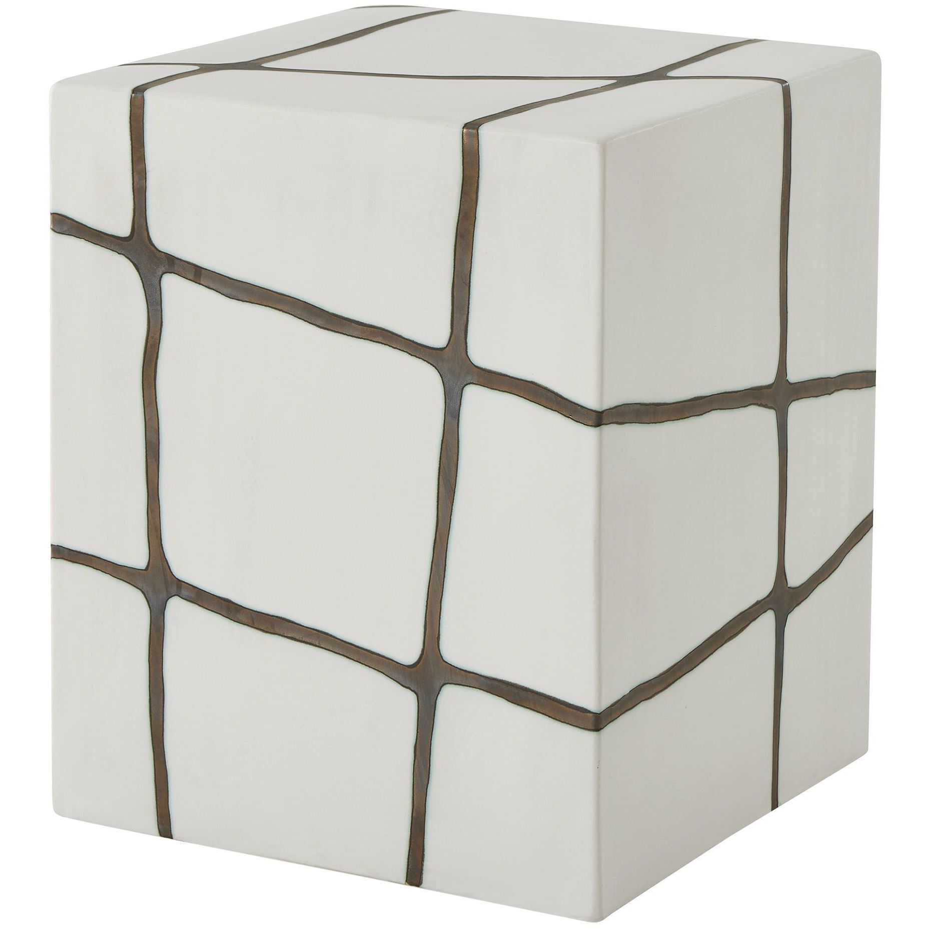 Rocklyn 16.25 inch Bronze and White Garden Stool