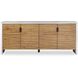 Brinson Warm White and Mindi Wood and Dark Bronze 4 Door Cabinet