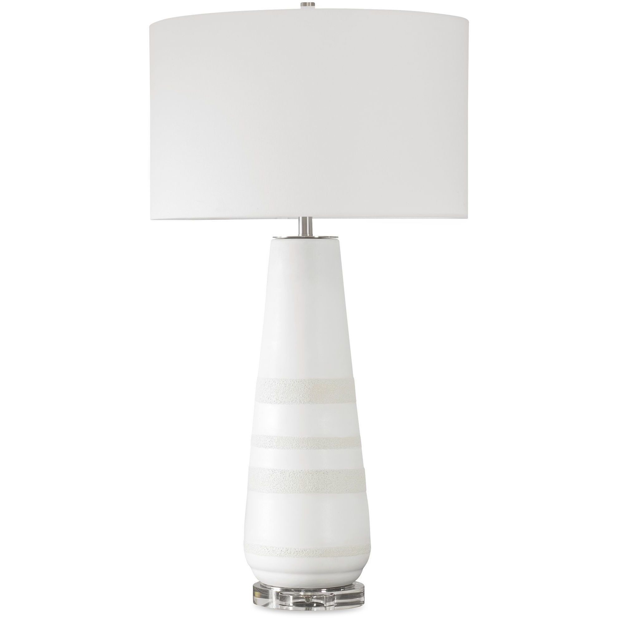 Santino 31 inch 150.00 watt Crackled Ivory Ceramic and Dove Gray with Brushed Nickel and Crystal Table Lamp Portable Light