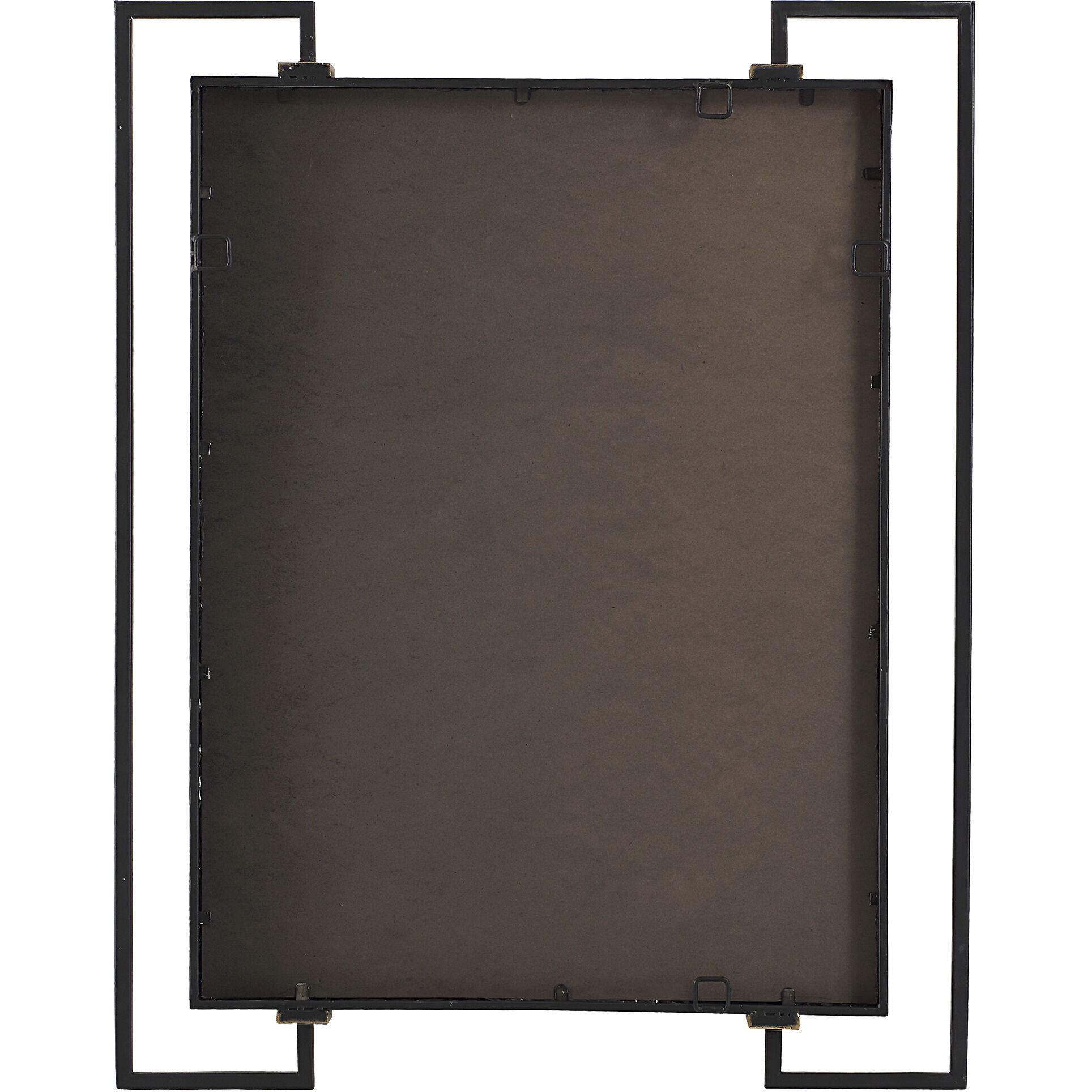 Ivey 42 X 32.5 inch Black and Antiqued Brushed Gold Mirror