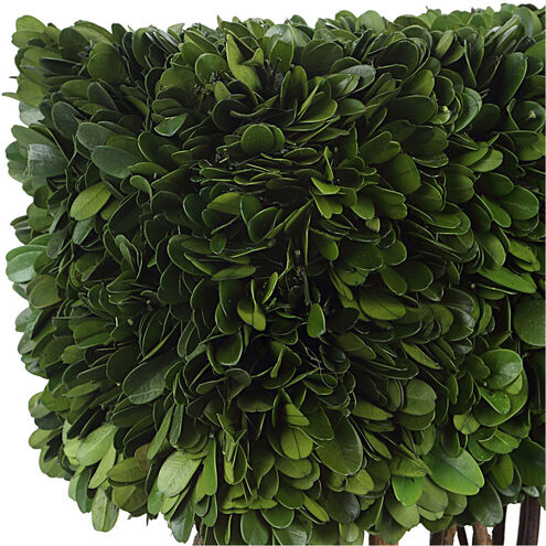Preserved Boxwood Evergreen Foliage and Satin Black Topiary