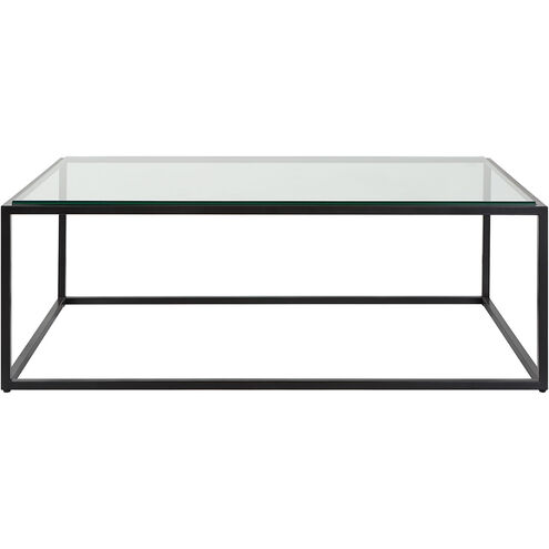 Bravura 48 X 17 inch Satin Black and Glass Coffee Table
