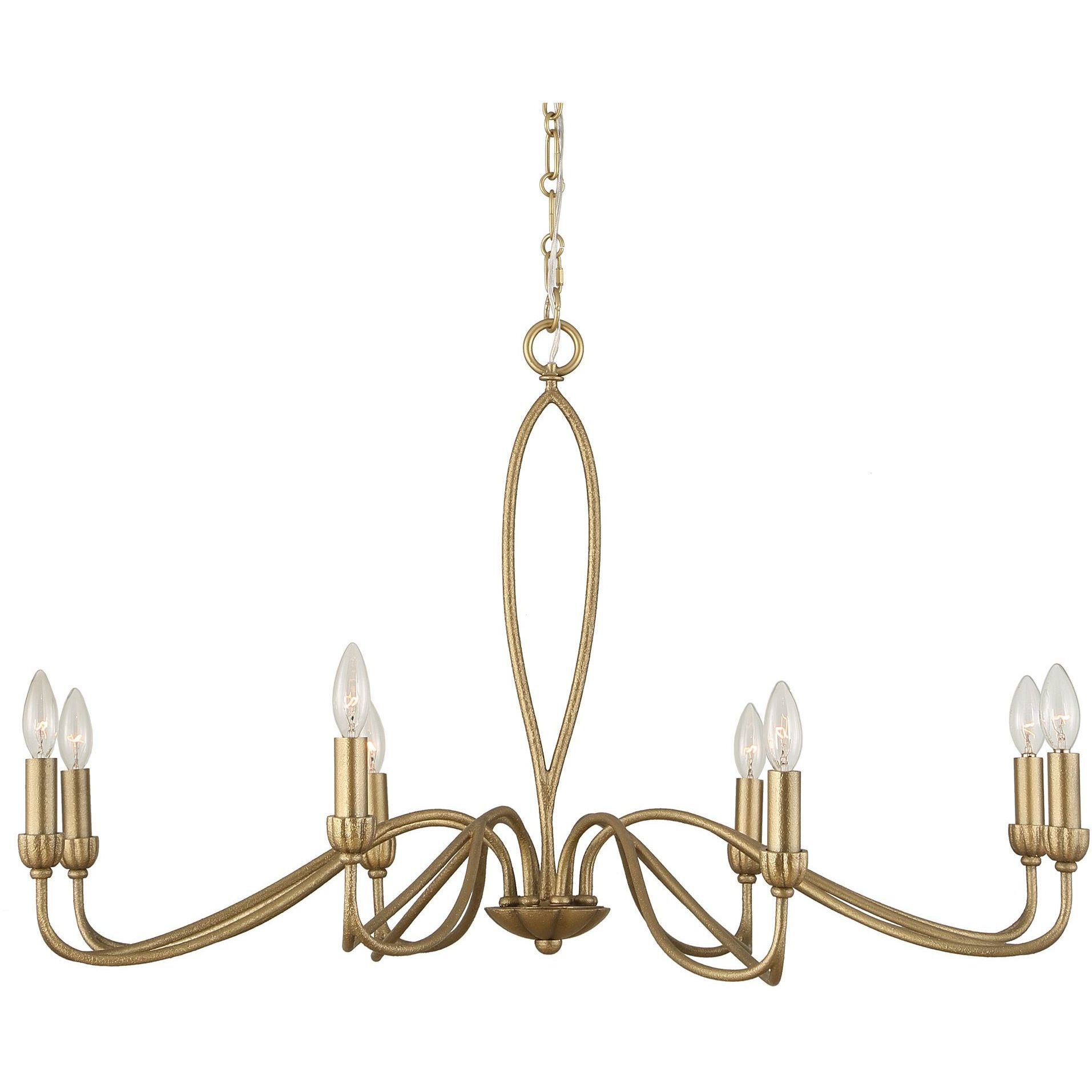 Corella 8 Light 40 inch Textured Soft Gold Chandelier Ceiling Light