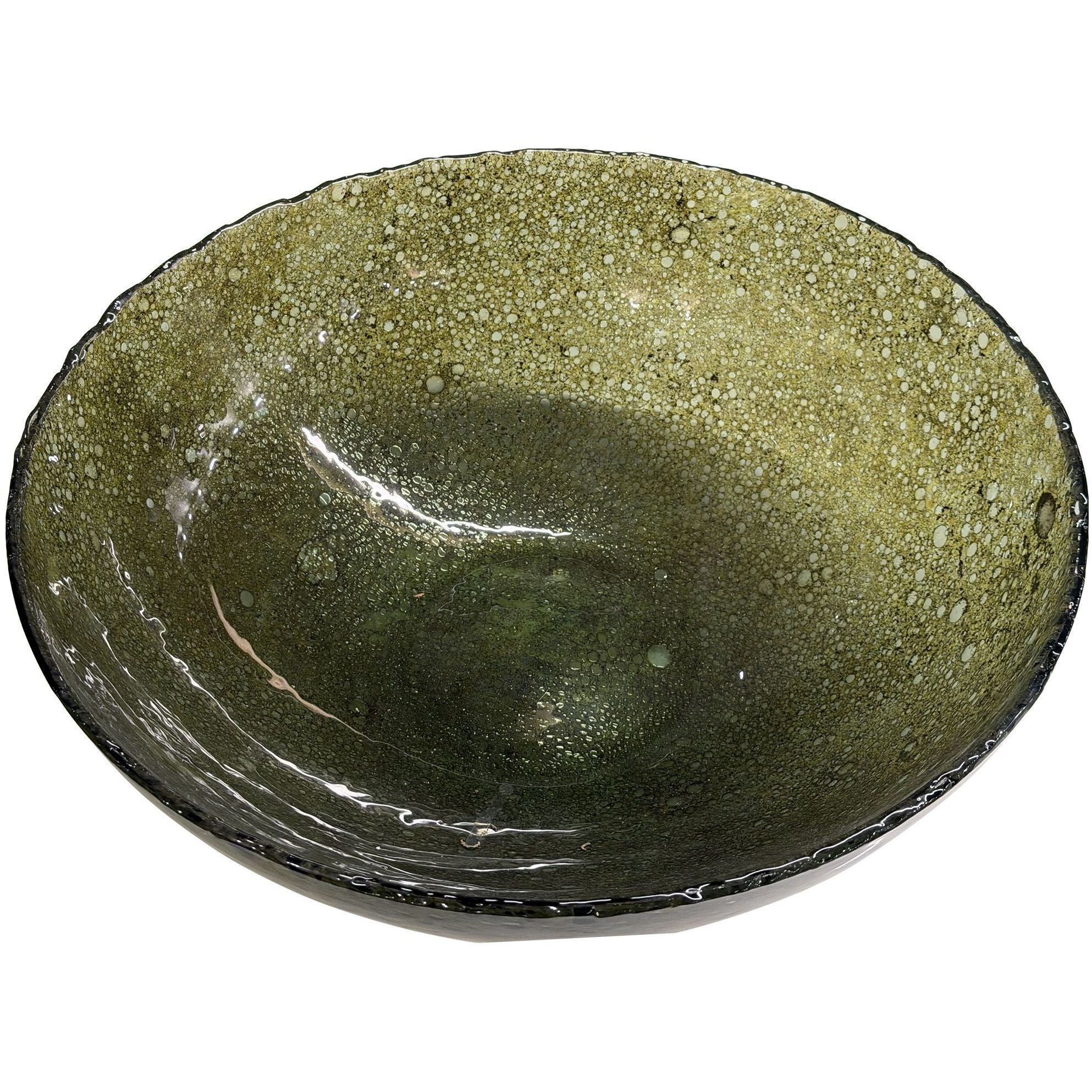Veridian Shimmer 16 X 6 inch Glass Bowl