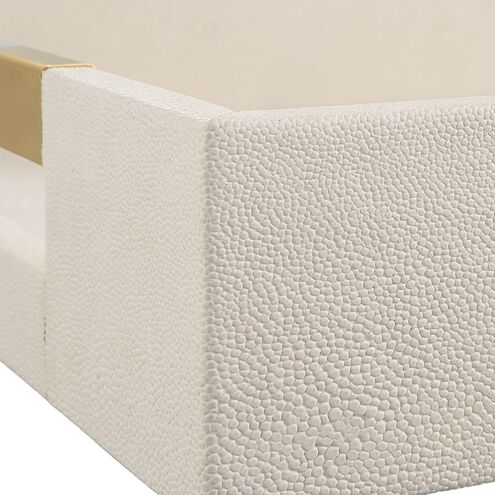 Wessex White Faux Shagreen with Acrylic and Brass Tray
