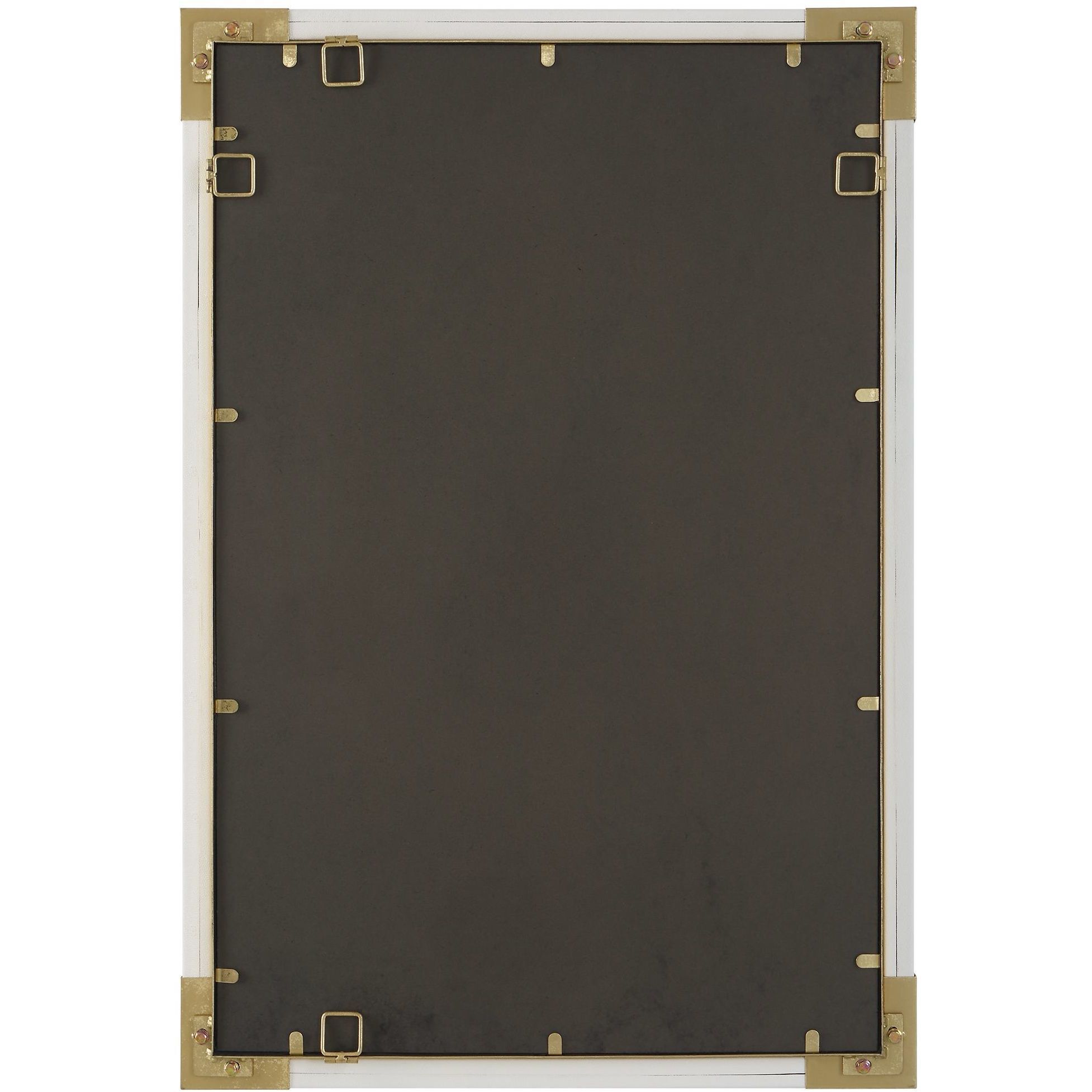 Malik 39 X 27 inch White Faux Shagreen and Gold Leaf Mirror