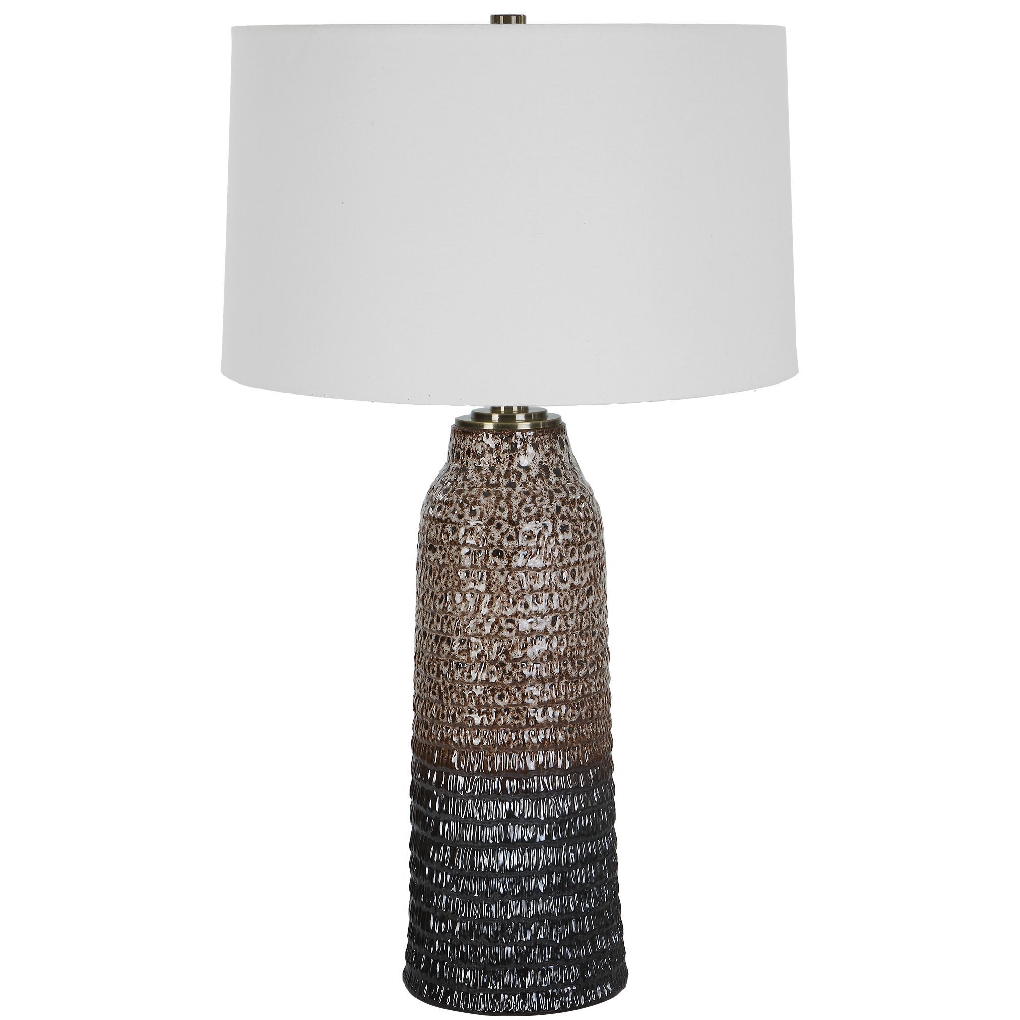 Padma 31 inch 150.00 watt Aged Ivory and Dark Chocolate with Brushed Brass Table Lamp Portable Light