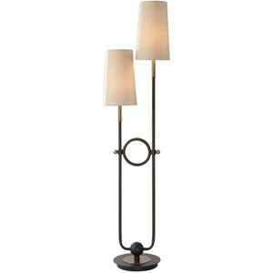Riano 66 inch 60 watt Matte Black and Antiqued Brass Floor Lamp Portable Light