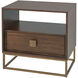 Bexley 25 X 25 inch Dark Walnut and Brushed Brass Side Table