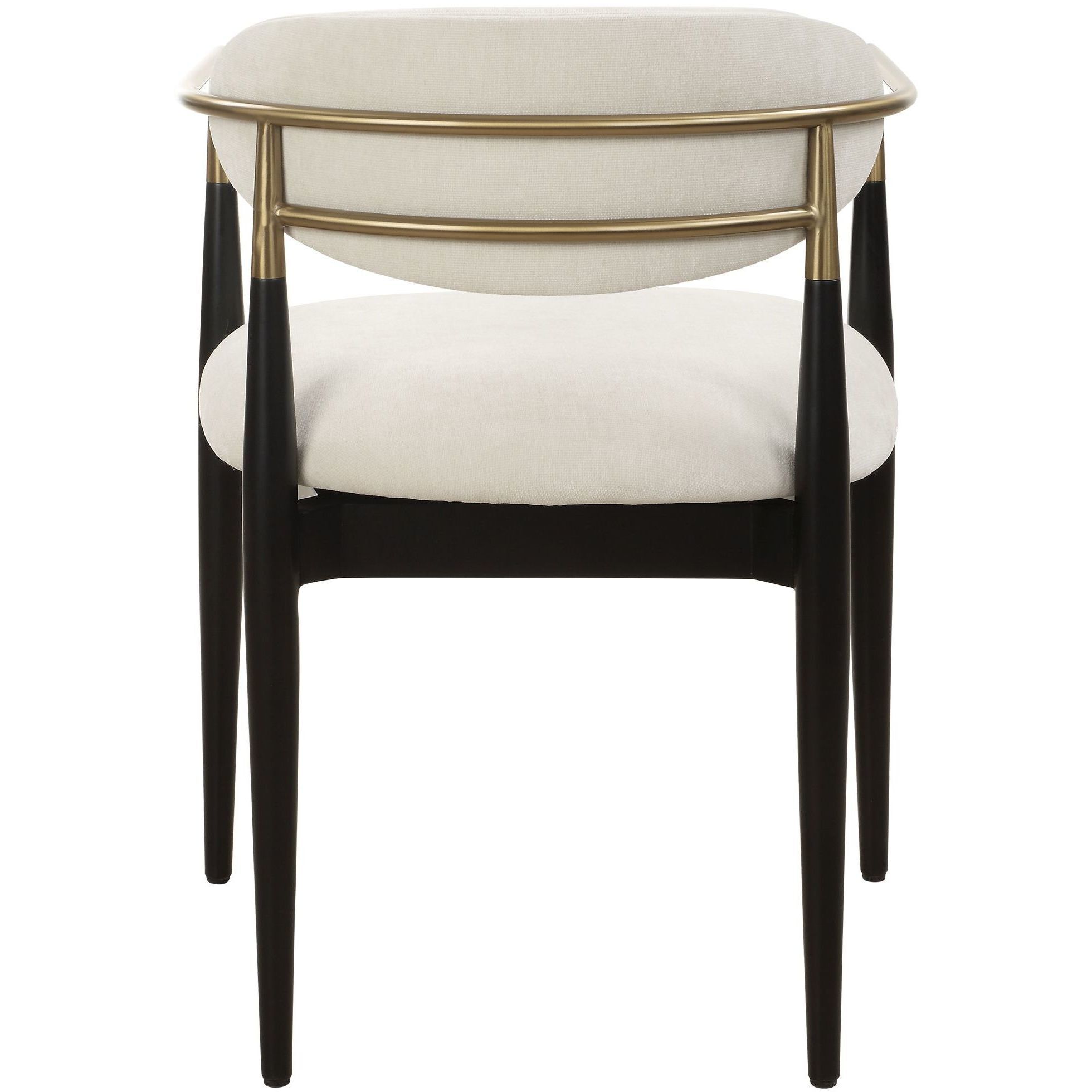 Moxie Brushed Brass and Matte Black and Off-White Dining Chair