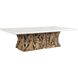 Stonewood 108 X 30 inch White and Teak Wood Indoor Outdoor Ping-Pong Dining Table