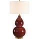 Gourd 30.5 inch 150 watt Burgundy Glaze and Antiqued Brass Table Lamp Portable Light