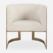 Bellina Brushed Gold and Driftwood Tan Boucle Barrel Chair