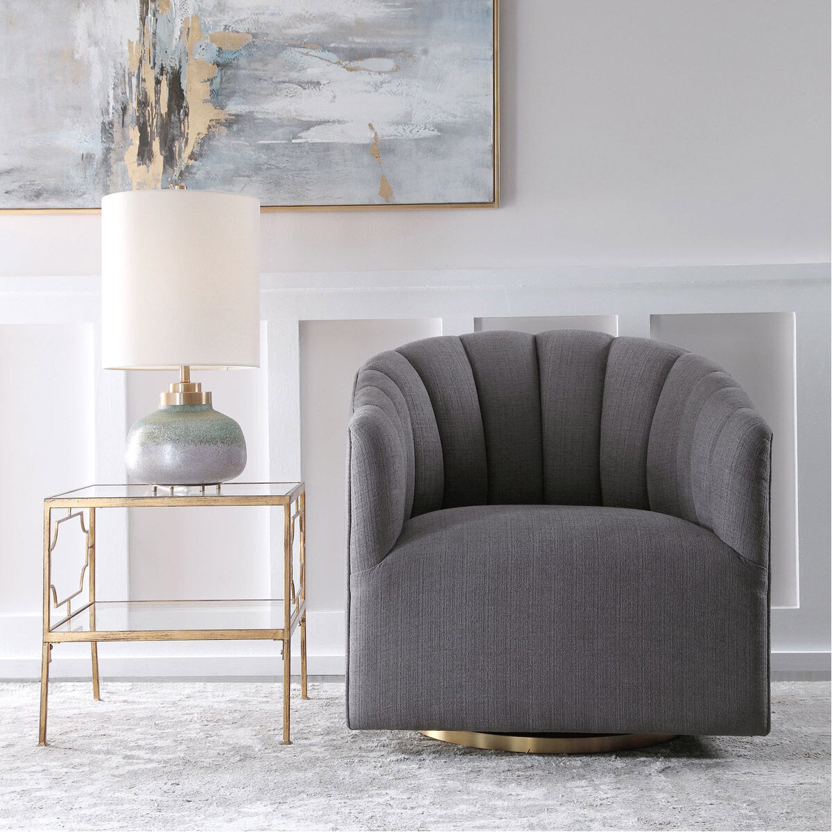 Cuthbert Swivel Chair, Modern