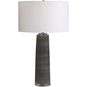 Seurat 31 inch 150.00 watt Striped Charcoal Gray Glaze Table Lamp Portable Light