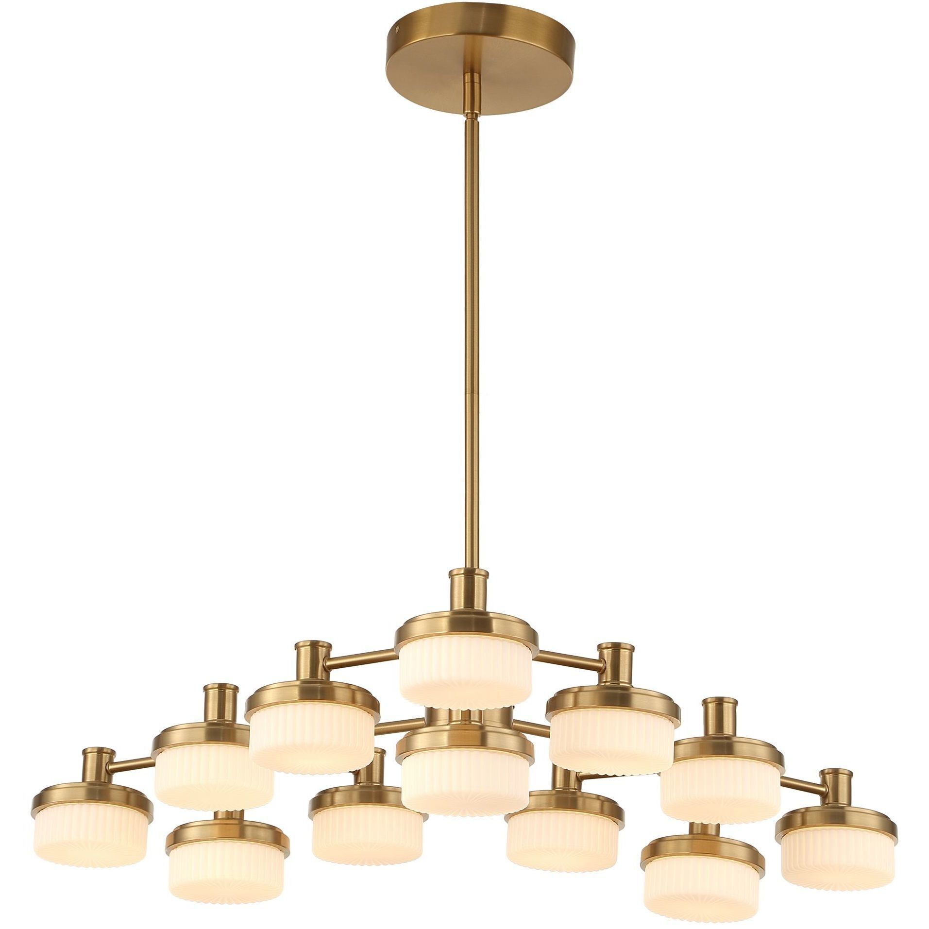 Wedge 12 Light 40.63 inch Warm Brass Chandelier Ceiling Light